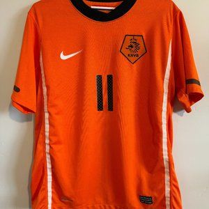 Nike Dri-fit Orange KNVB (Netherlands) Soccer Jersey #11 Arjen Robben